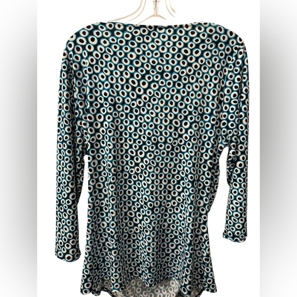 Chaus Patterned Top with cowl neck & rutching on sides EUC Women’s size XL - Picture 7 of 8